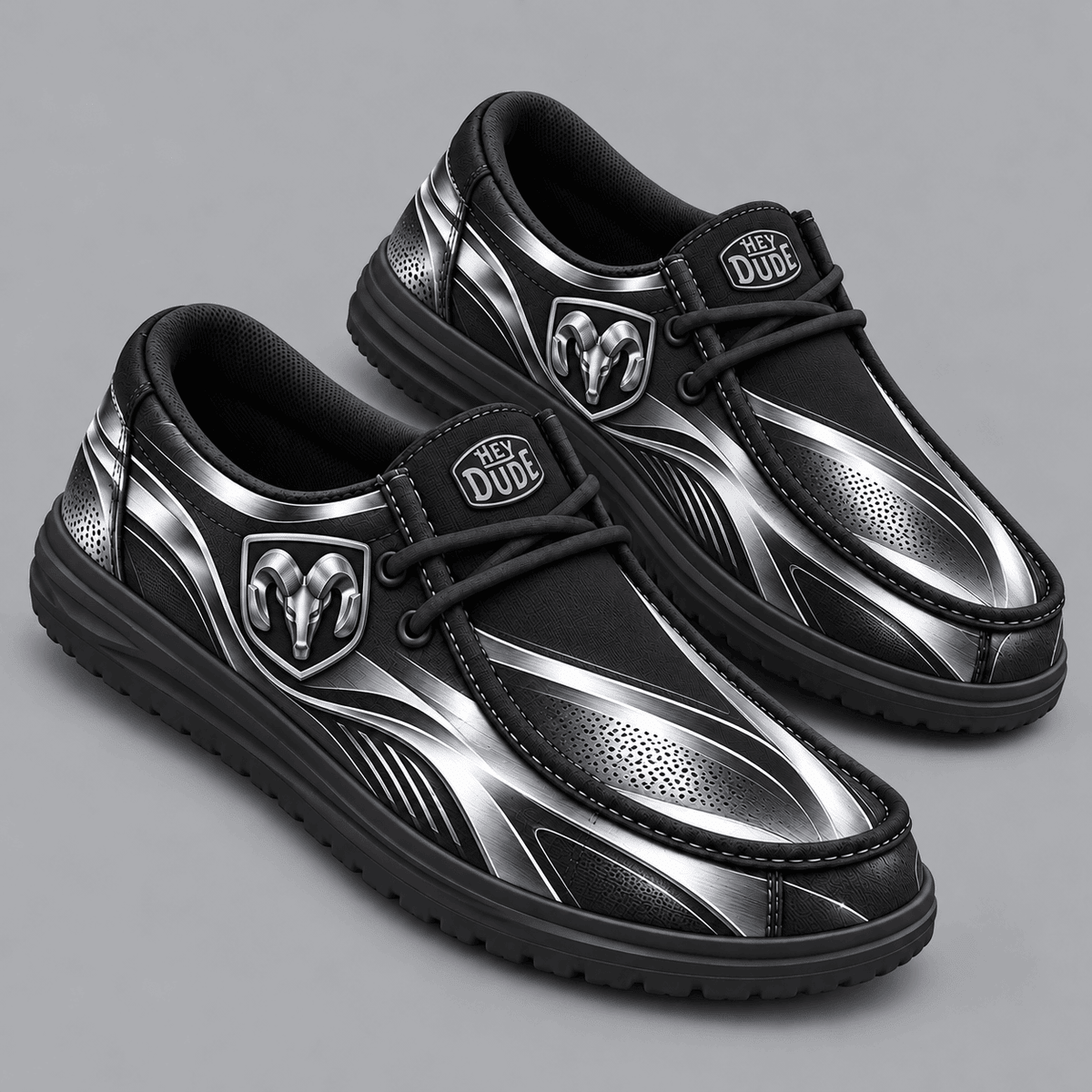 RAM | Premium Men's Dynamic Racing Stripe Graphic Hey Dude Style Casual Slip-On Loafers Lightweight Comfort Walking Shoes NDN cover