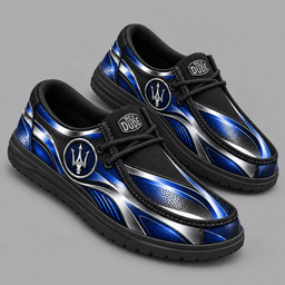 Maserati | Premium Men's Dynamic Racing Stripe Graphic Hey Dude Style Casual Slip-On Loafers Lightweight Comfort Walking Shoes NDN cover