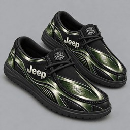 Jeep | Premium Men's Dynamic Racing Stripe Graphic Hey Dude Style Casual Slip-On Loafers Lightweight Comfort Walking Shoes NDN cover