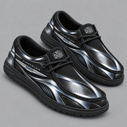 Chrysler | Premium Men's Dynamic Racing Stripe Graphic Hey Dude Style Casual Slip-On Loafers Lightweight Comfort Walking Shoes NDN cover