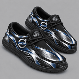 Volvo | Premium Men's Dynamic Racing Stripe Graphic Hey Dude Style Casual Slip-On Loafers Lightweight Comfort Walking Shoes NDN cover