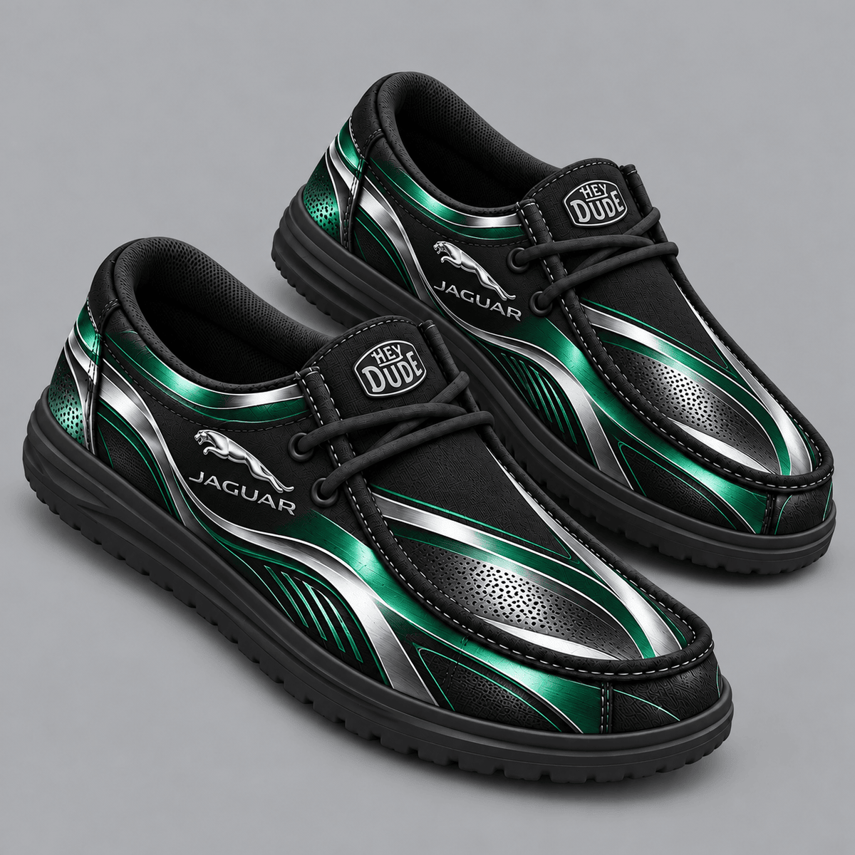Jaguar | Premium Men's Dynamic Racing Stripe Graphic Hey Dude Style Casual Slip-On Loafers Lightweight Comfort Walking Shoes NDN cover