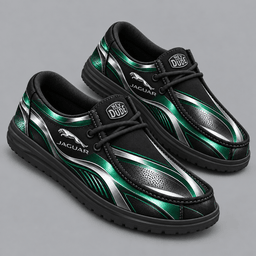 Jaguar | Premium Men's Dynamic Racing Stripe Graphic Hey Dude Style Casual Slip-On Loafers Lightweight Comfort Walking Shoes NDN cover