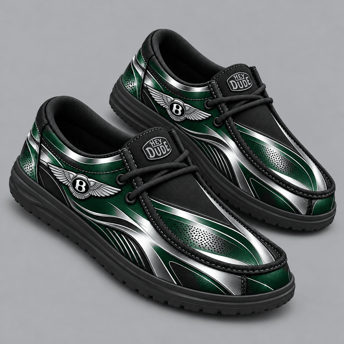 Bentley | Premium Men's Dynamic Racing Stripe Graphic Hey Dude Style Casual Slip-On Loafers Lightweight Comfort Walking Shoes NDN cover