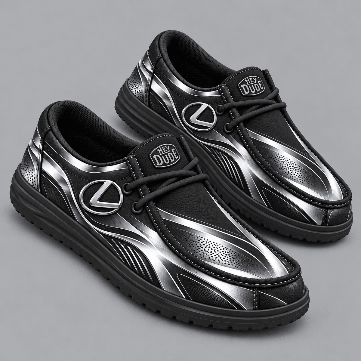 Lexus | Premium Men's Dynamic Racing Stripe Graphic Hey Dude Style Casual Slip-On Loafers Lightweight Comfort Walking Shoes NDN cover