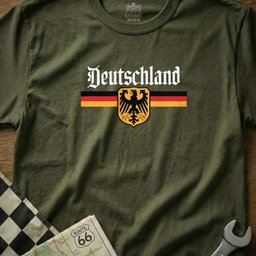 Vintage Style Germany Flag and Eagle Crest T-Shirt