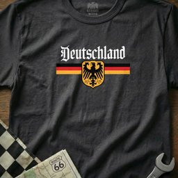 Vintage Style Germany Flag and Eagle Crest T-Shirt