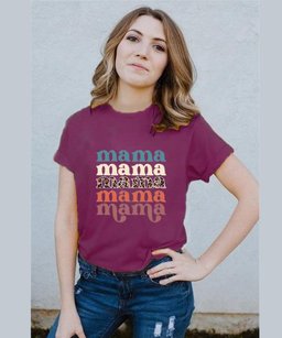 Mama Shirts for Women Thanksgiving Shirts Cute Mama Letter Graphic Tee Shirts Summer Casual Tops Mother Shirt