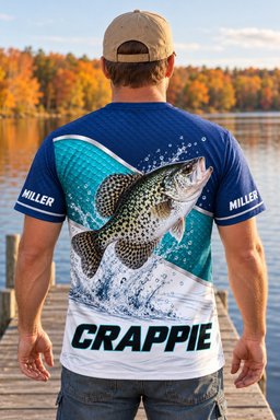 Crappie tournament tee worn outdoors