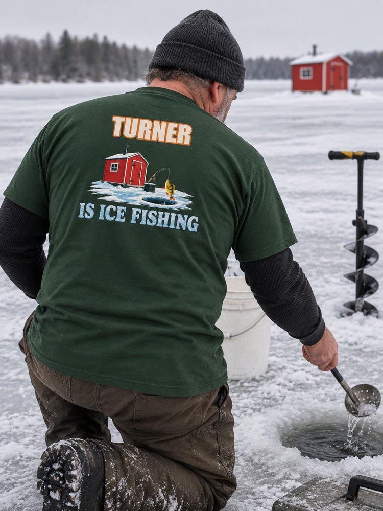 Custom Name Is Ice Fishing Funny Fishing Shirt - worn, back