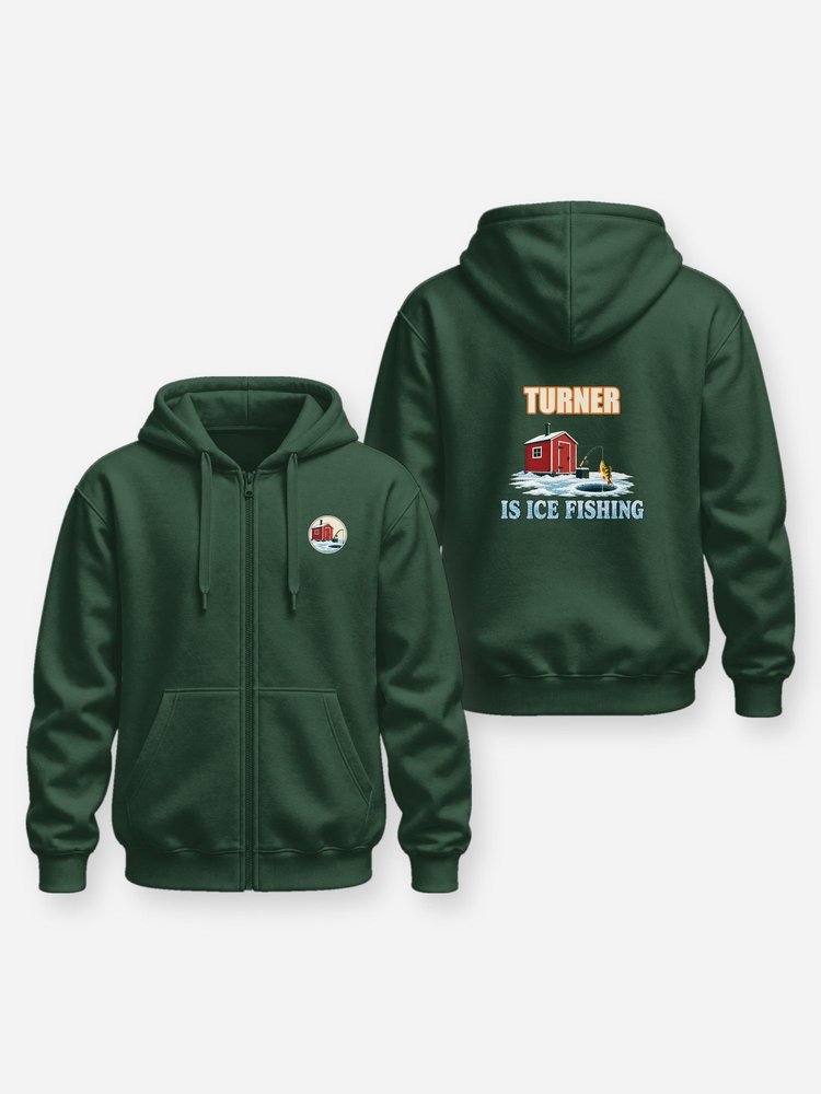 Custom Name Is Ice Fishing Funny Fishing Shirt - Zip Hoodie
