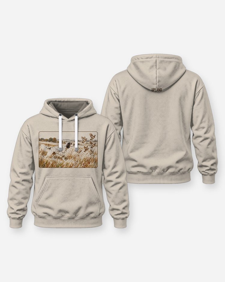English Setter On Point Quail Vintage Art Upland Shirt - Hoodie