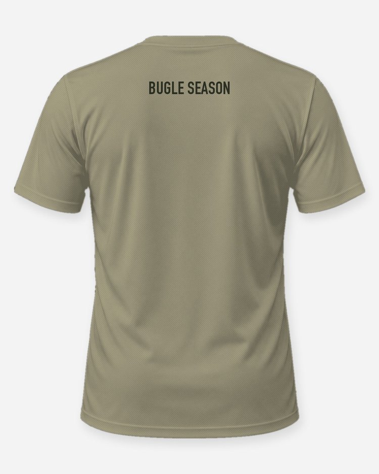 Elk Bugle Season Knockout Letters Hunting Shirt - back