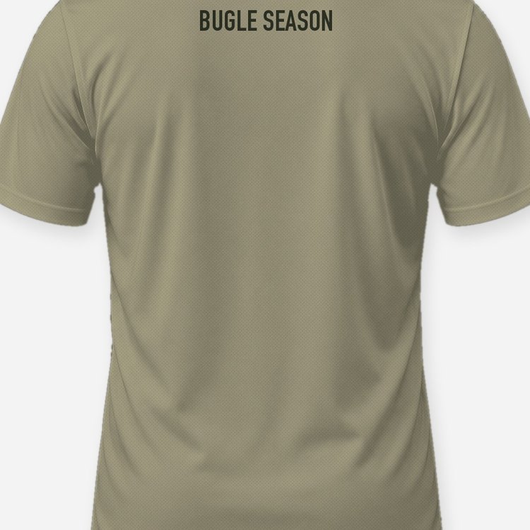 Elk Bugle Season Knockout Letters Hunting Shirt - print close-up