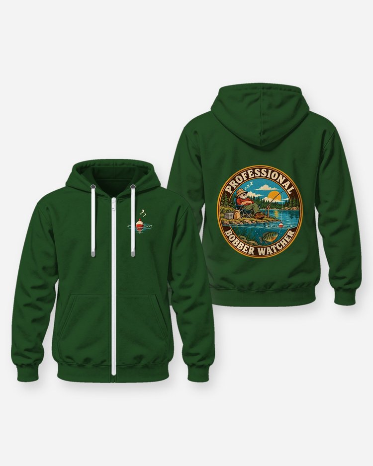 Professional Bobber Watcher Funny Bluegill Fishing Shirt - Zip Hoodie