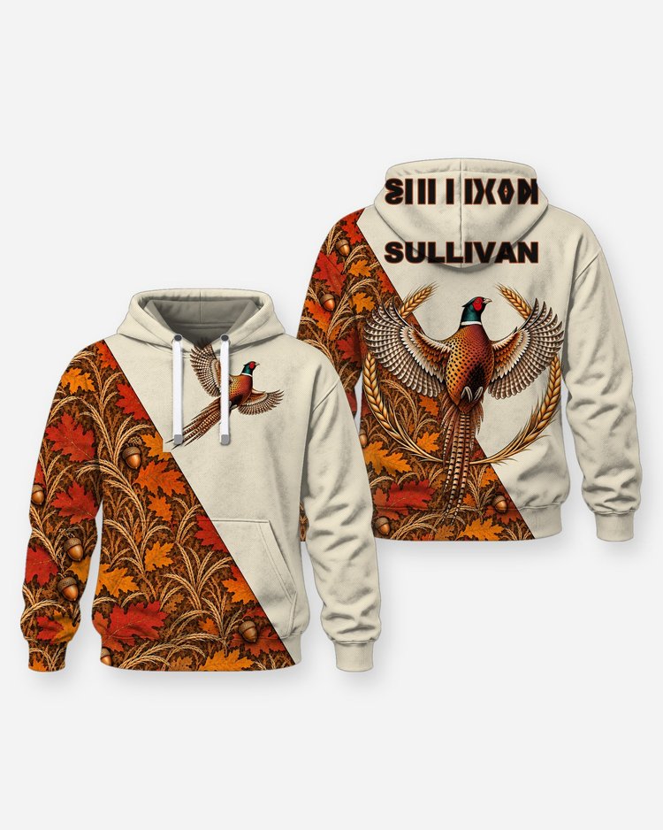 Custom Name Ring-Necked Pheasant Upland Hunting Jersey Shirt - Hoodie