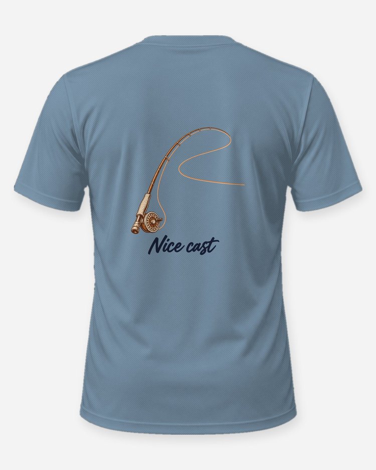 Nice Cast Fly Rod Couple Fishing T-Shirt - back