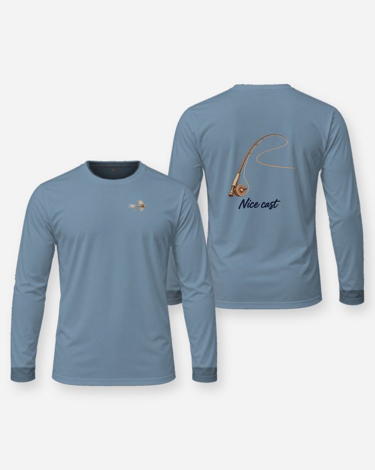 Nice Cast Fly Rod Couple Fishing T-Shirt - Long Sleeve