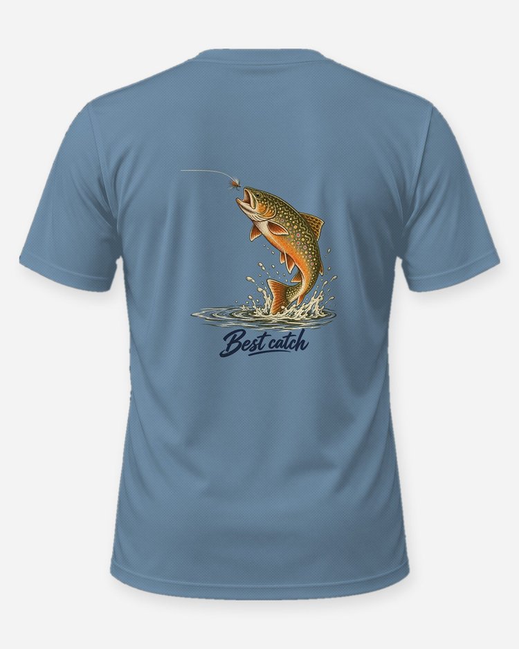 Best Catch Brook Trout Couple Fishing T-Shirt - back