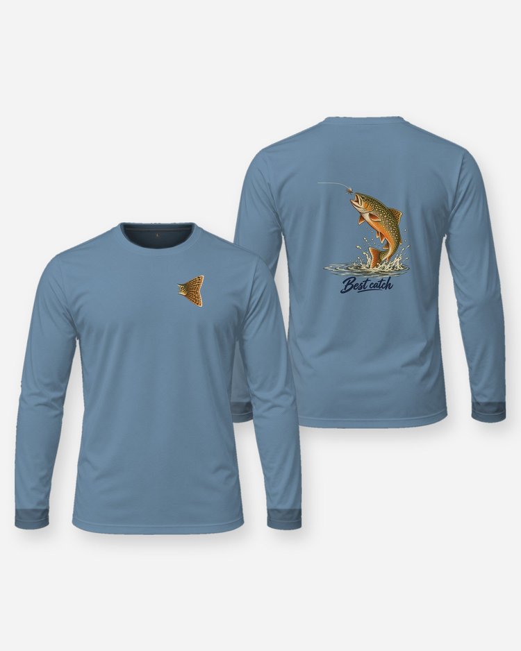 Best Catch Brook Trout Couple Fishing T-Shirt - Long Sleeve