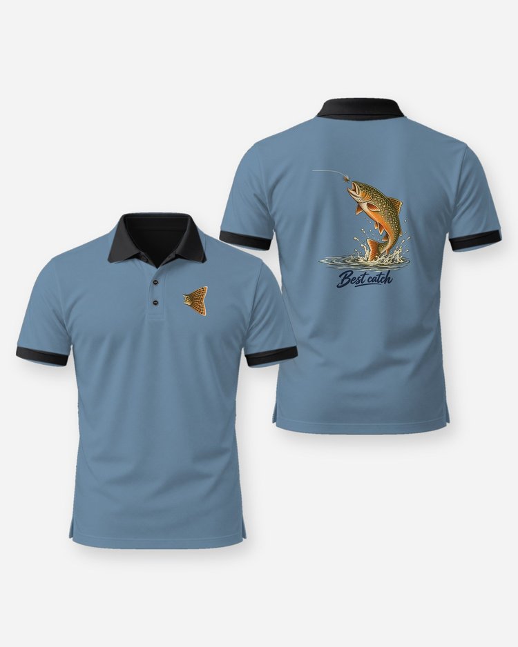 Best Catch Brook Trout Couple Fishing T-Shirt - Polo
