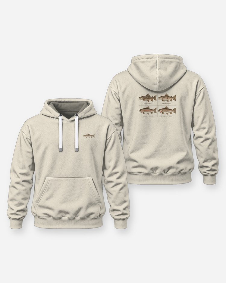 Vintage Trout Species Chart Fly Fishing T-Shirt - Hoodie