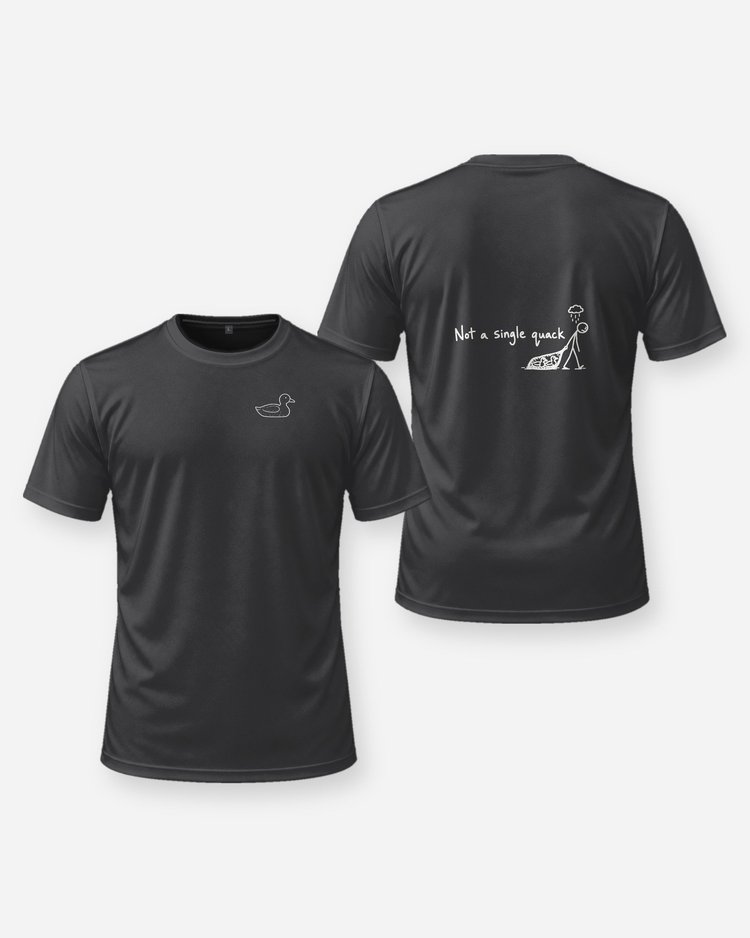 Not A Single Quack Funny Duck Hunting Skunked T-Shirt - front and back