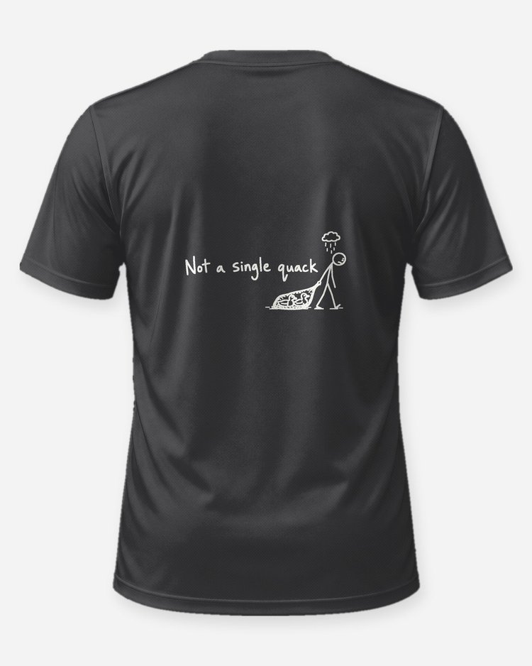 Not A Single Quack Funny Duck Hunting Skunked T-Shirt - back