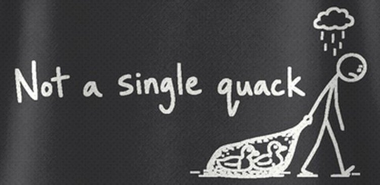 Not A Single Quack Funny Duck Hunting Skunked T-Shirt - print close-up