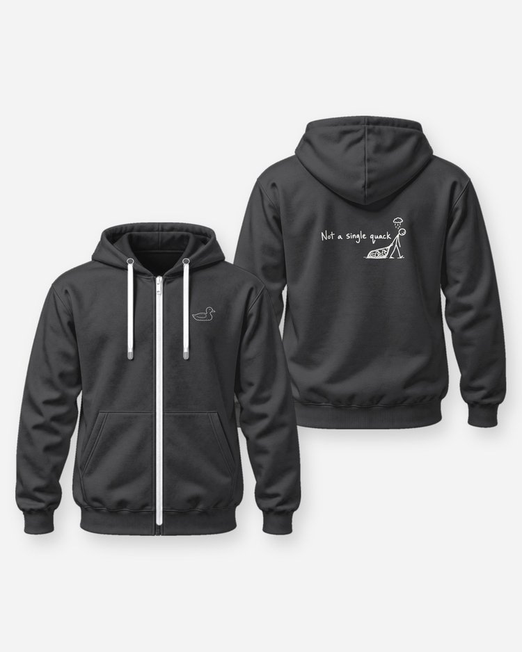 Not A Single Quack Funny Duck Hunting Skunked T-Shirt - Zip Hoodie