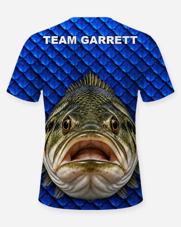 Custom Team Name Largemouth Bass Tournament Fishing Jersey - back