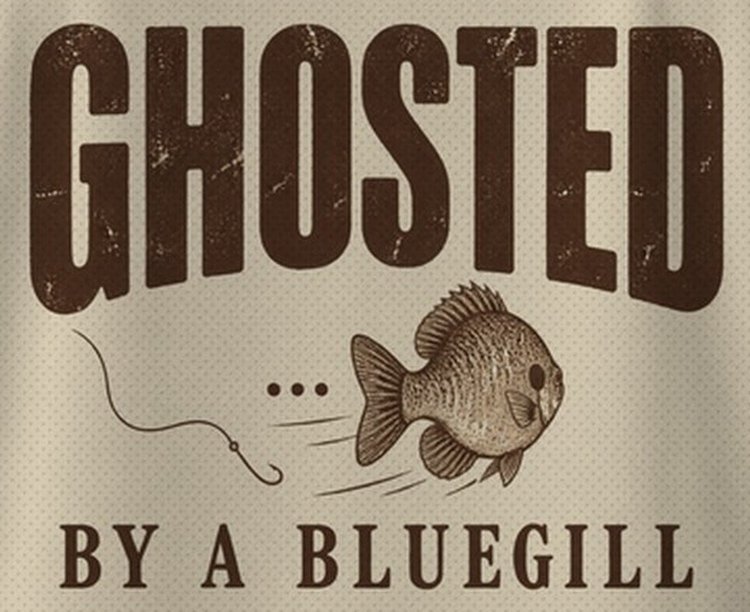 Ghosted By A Bluegill Funny Panfish Fishing T-Shirt - print close-up