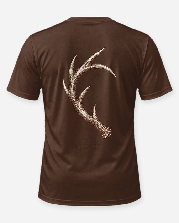 Antler Heart Custom Name Hunting Couple T-Shirt - back