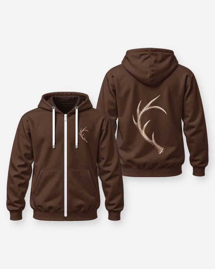 Antler Heart Custom Name Hunting Couple T-Shirt - Zip Hoodie