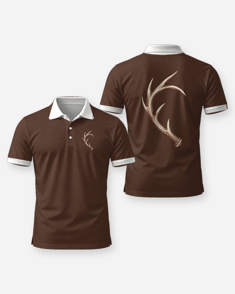 Antler Heart Custom Name Hunting Couple T-Shirt - Polo