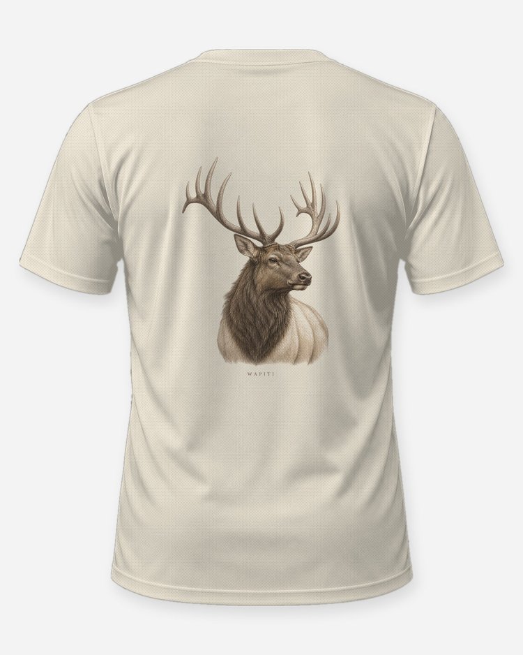 Vintage Bull Elk Field Study Wapiti Hunting T-Shirt - back