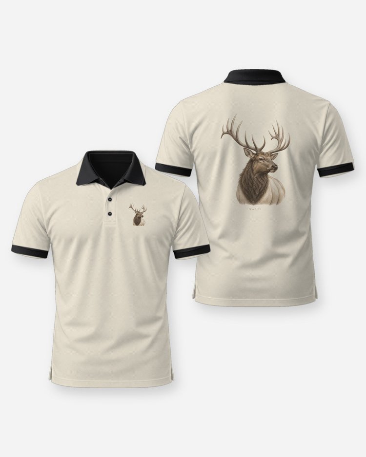 Vintage Bull Elk Field Study Wapiti Hunting T-Shirt - Polo