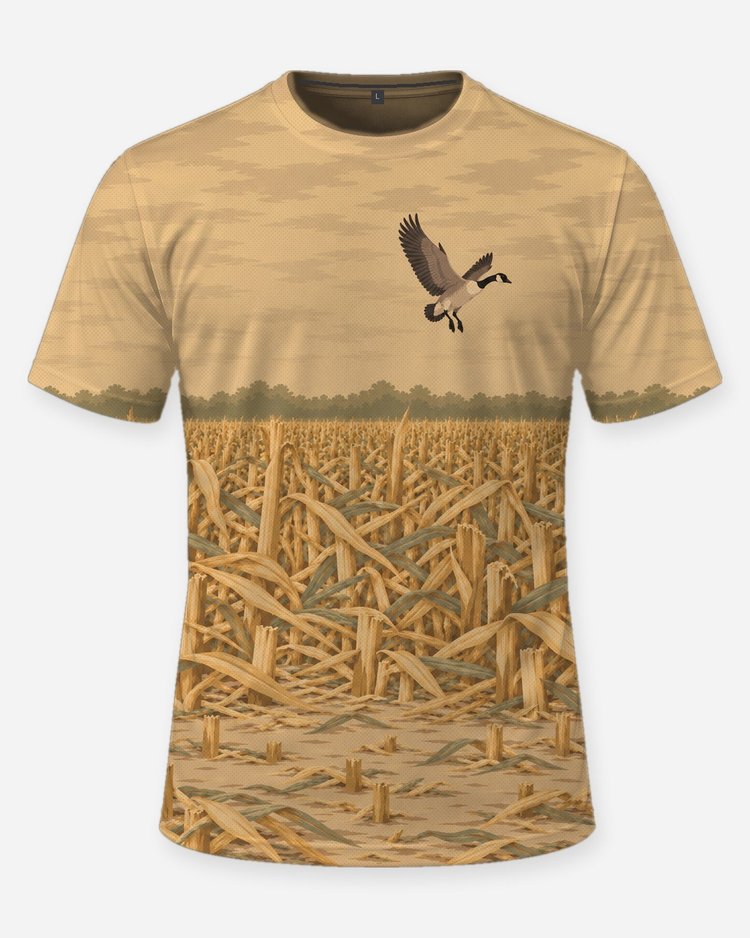 Custom Name Cornfield Camo Canada Goose Hunting Shirt - front