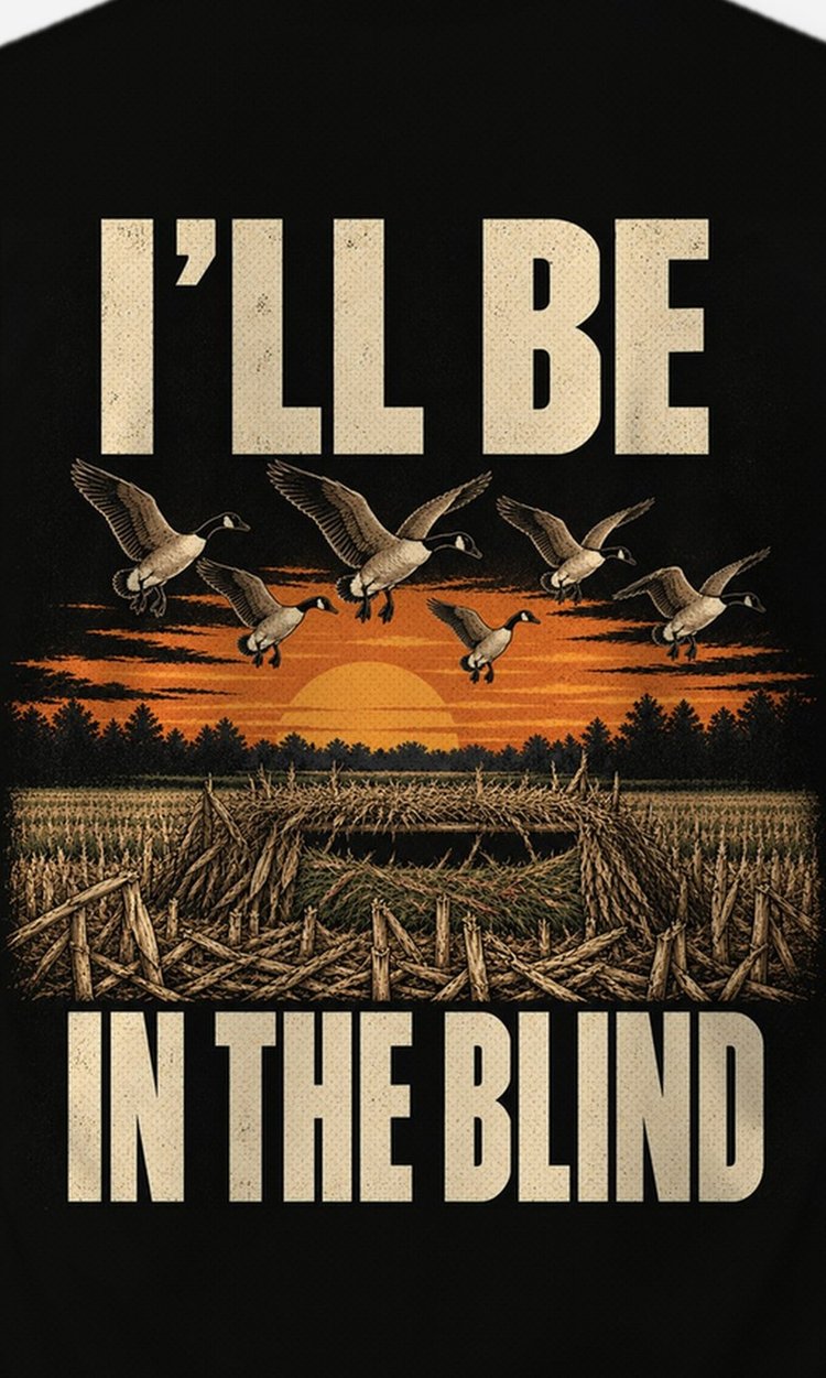 I'll Be In The Blind Canada Goose Hunting Shirt - print close-up