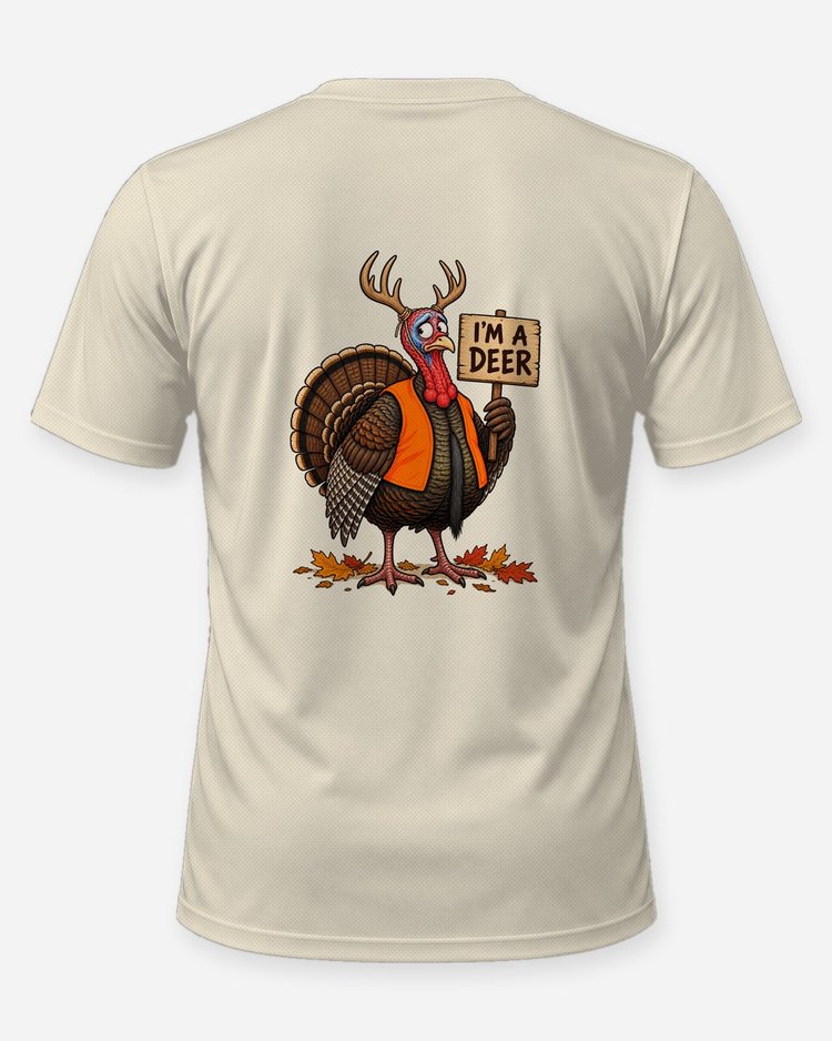 I'm A Deer Funny Turkey Thanksgiving Hunting T-Shirt - back