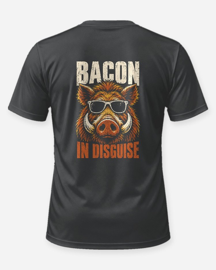 Bacon In Disguise Wild Hog Sunglasses Funny Hunting T-Shirt - back