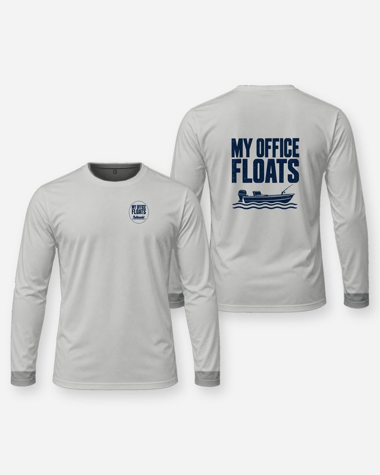 My Office Floats Funny Fishing Boat T-Shirt - Long Sleeve