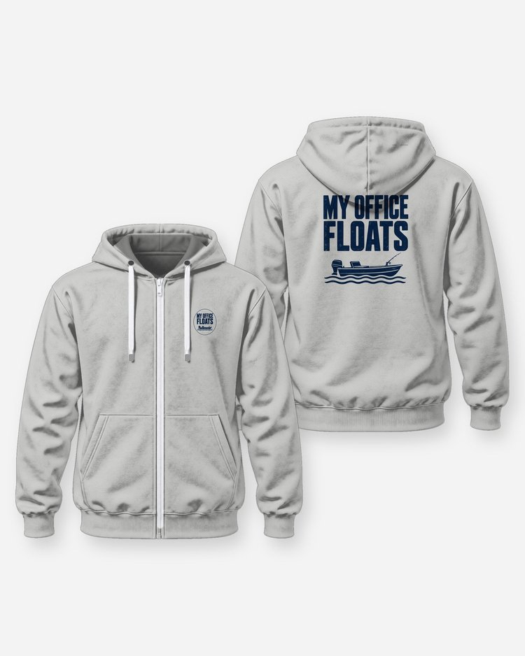 My Office Floats Funny Fishing Boat T-Shirt - Zip Hoodie