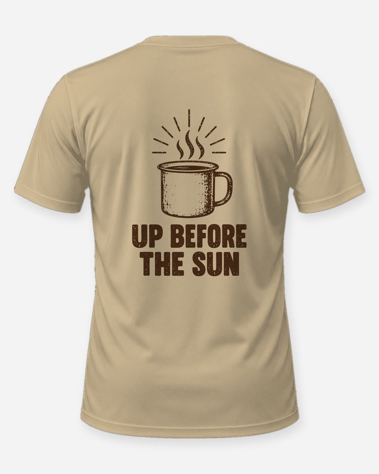 Up Before The Sun Camp Coffee Hunting T-Shirt - back