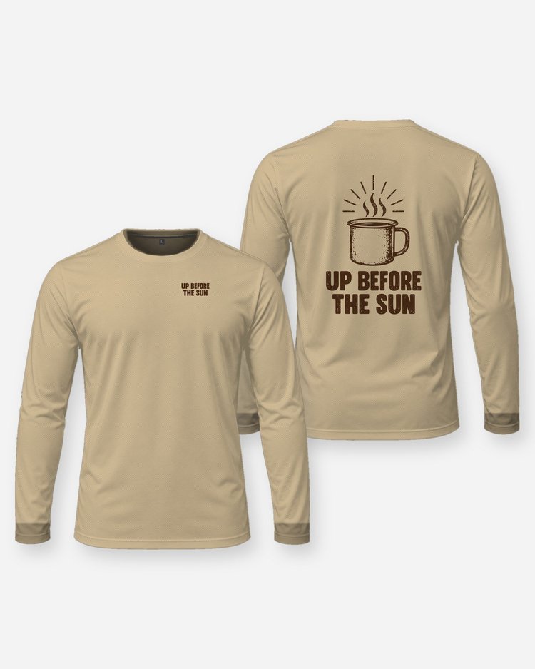 Up Before The Sun Camp Coffee Hunting T-Shirt - Long Sleeve