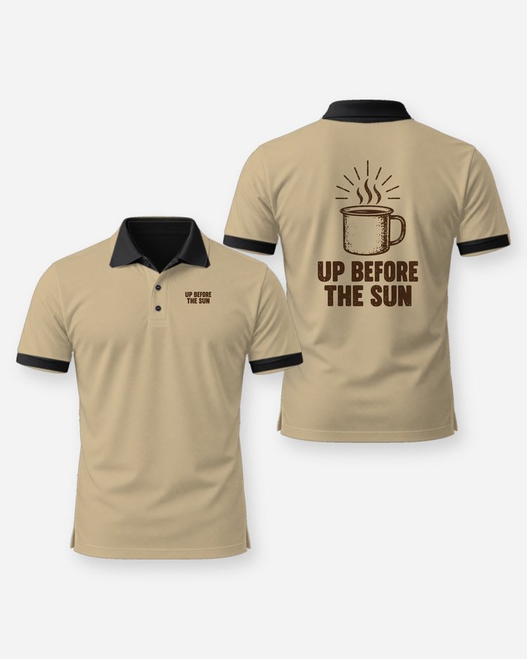 Up Before The Sun Camp Coffee Hunting T-Shirt - Polo