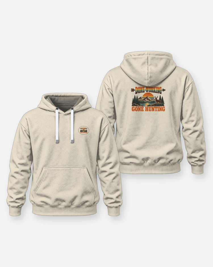 Done Working Gone Hunting Retro Retirement Bowhunter T-Shirt - Hoodie
