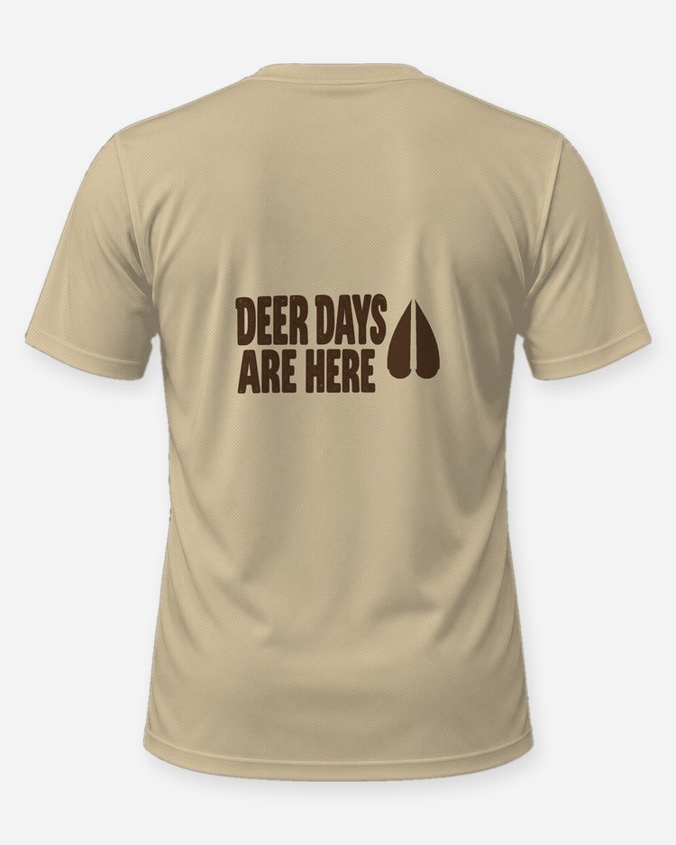 Deer Days Are Here Whitetail Hoofprint Hunting T-Shirt - back