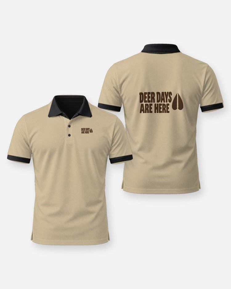 Deer Days Are Here Whitetail Hoofprint Hunting T-Shirt - Polo