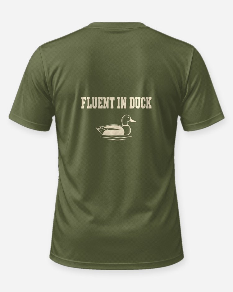 Fluent In Duck Mallard Decoy Duck Hunting T-Shirt - back